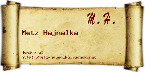 Metz Hajnalka névjegykártya
